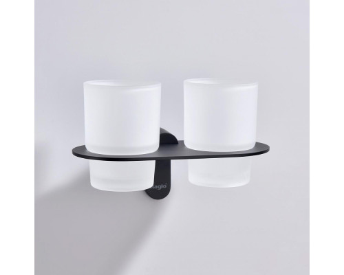 Стакан для зубных щеток с держателем Raglo R300.08.06 двойной,черный