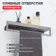 Полка для ванны и душа Raglo R340.04.09 прямая с держателем для полотенца 400 мм,графит