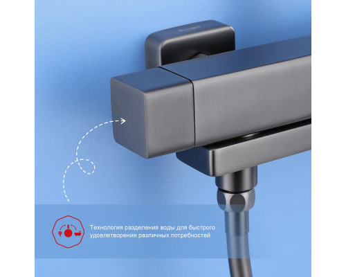 Душевая система Raglo R30.24.09 для ванны и душа излив поворотный 15 см, графит