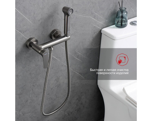 Смеситель Raglo R03.51.09 с гигиеническим душем настенный , графит