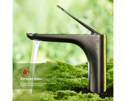 Смеситель Raglo R21.10.09 для раковины монолитный, графит