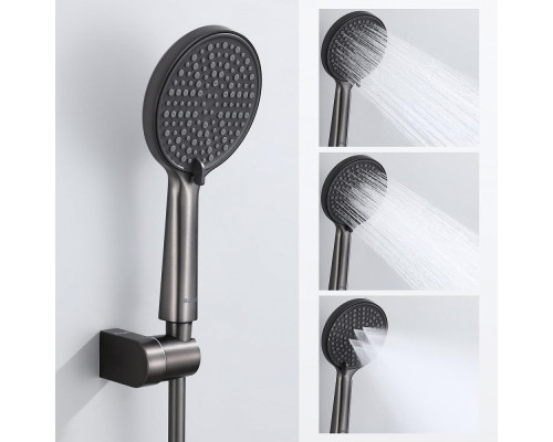 Душевая система Raglo R20.27.09 для ванны и душа встраиваемая на 3 режима излив поворотный 20 см, графит