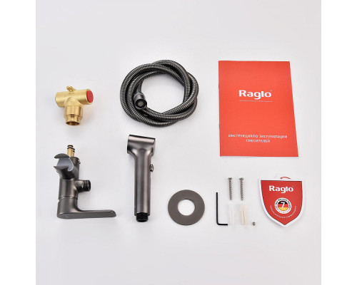 Смеситель Raglo R03.52.09 с гигиеническим душем встраиваемый , графит