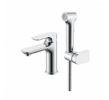 Смеситель Raglo R03.12 для раковины с гигиеническим душем монолитный, хром