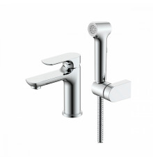 Смеситель Raglo R03.12 для раковины с гигиеническим душем монолитный, хром