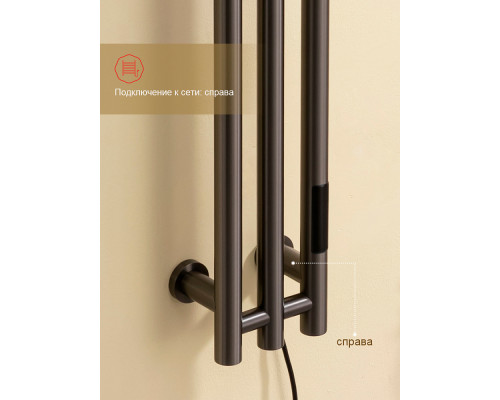 Полотенцесушитель электрический RAGLO R350.16.09 настенный сенсорный узкий с терморегулятором , графит