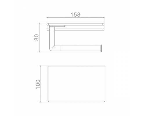 Держатель для туалетной бумаги Raglo R320.03.33 с полкой,матовая медь