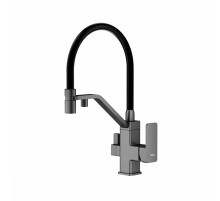 Смеситель Raglo R85.62.09 для кухни с подключением к фильтру съёмный гибкий излив с магнитным фиксатором, графит