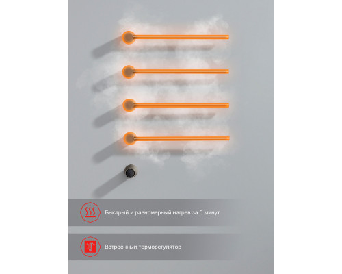 Полотенцесушитель электрический RAGLO R350.52.09 встраиваемый сенсорный с терморегулятором , графит