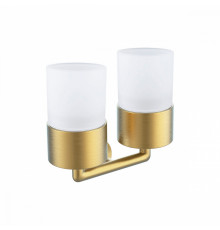 Стакан для зубных щеток с держателем Raglo R320.08.03 двойной,сатин золотой