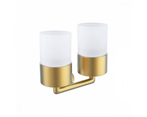 Стакан для зубных щеток с держателем Raglo R320.08.03 двойной,сатин золотой