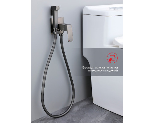 Смеситель Raglo R02.54.09 с гигиеническим душем встраиваемый , графит