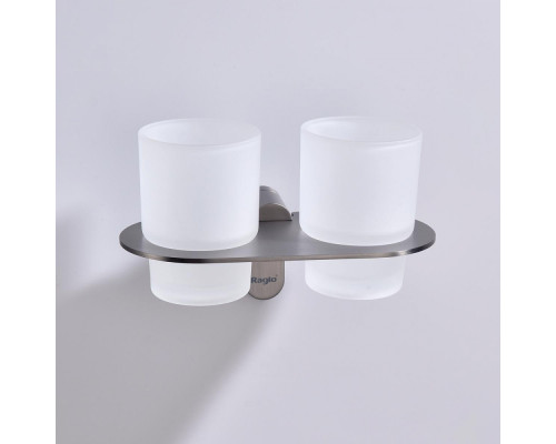 Стакан для зубных щеток с держателем Raglo R300.08.09 двойной,графит