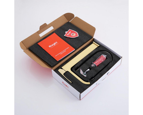 Смеситель Raglo R02.15.03 для раковины высокий монолитный, сатин золотой