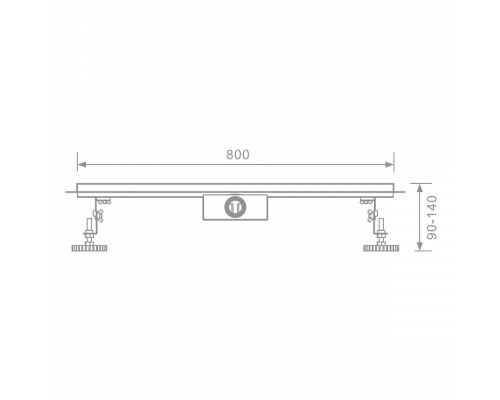 Душевой трап щелевой Raglo R653.80.05 800мм, нержавеющая сталь, сатин