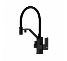 Смеситель Raglo R85.62.06 для кухни с подключением к фильтру съёмный гибкий излив с магнитным фиксатором, черный