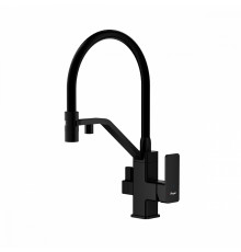 Смеситель Raglo R85.62.06 для кухни с подключением к фильтру съёмный гибкий излив с магнитным фиксатором, черный