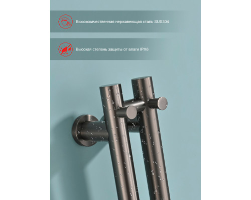 Полотенцесушитель электрический RAGLO R350.11.09 настенный сенсорный узкий с терморегулятором , графит