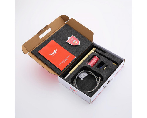 Смеситель Raglo R10.15.03 для раковины высокий монолитный, сатин золотой