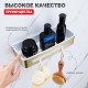 Полка для ванны и душа Raglo R340.02.03 прямая с крючками,сатин золотой
