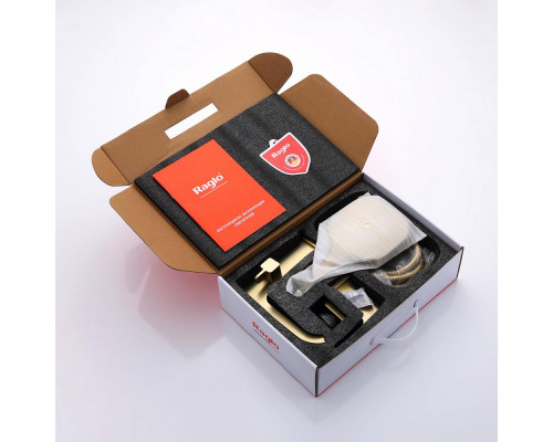 Смеситель Raglo R02.31.03 на борт ванны врезной монолитный, сатин золотой