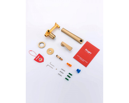 Смеситель Raglo R07.11.03 для раковины встраиваемый монолитный, сатин золотой