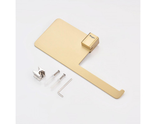 Держатель для туалетной бумаги Raglo R301.03.03 с полкой,сатин золотой