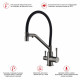 Смеситель Raglo R81.62.09 для кухни с подключением к фильтру съёмный гибкий излив с магнитным фиксатором, графит