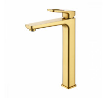 Смеситель Raglo R51.15.03 для раковины высокий монолитный, сатин золотой