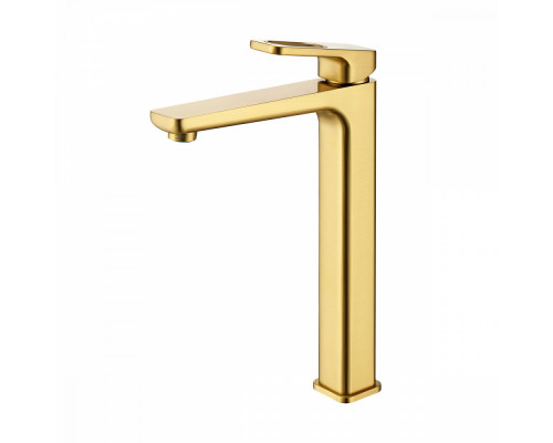 Смеситель Raglo R51.15.03 для раковины высокий монолитный, сатин золотой