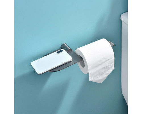 Держатель для туалетной бумаги Raglo R300.03.09 с полкой,графит