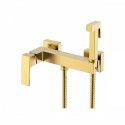Смеситель Raglo R01.51.03 с гигиеническим душем настенный , сатин золотой