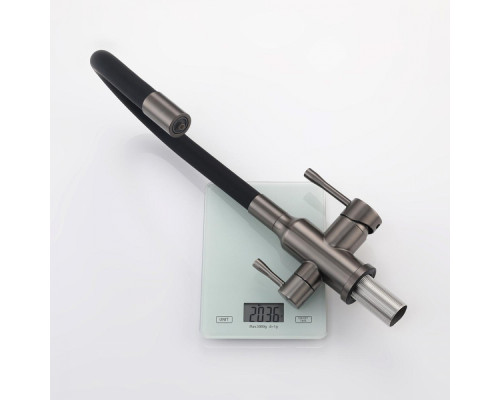 Смеситель Raglo R81.64.09 для кухни с подключением к фильтру излив гибкий поворотный, графит