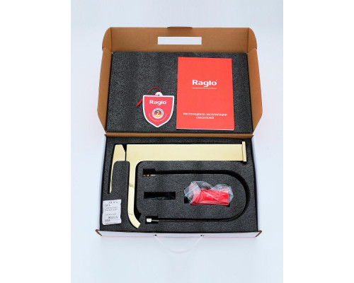 Смеситель Raglo R02.15.23 для раковины высокий монолитный, золото