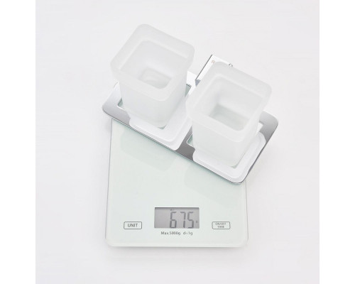 Стакан для зубных щеток с держателем Raglo R301.08 двойной,хром