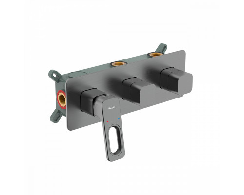 Смеситель Raglo R51.274.09 для ванны и душа встраиваемый на 4 режима, графит