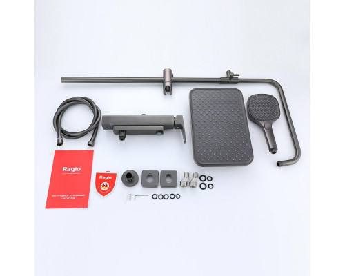 Душевая система Raglo R30.24.09 для ванны и душа излив поворотный 15 см, графит