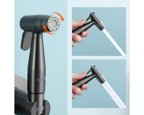 Смеситель Raglo R20.52.09 с гигиеническим душем встраиваемый , графит