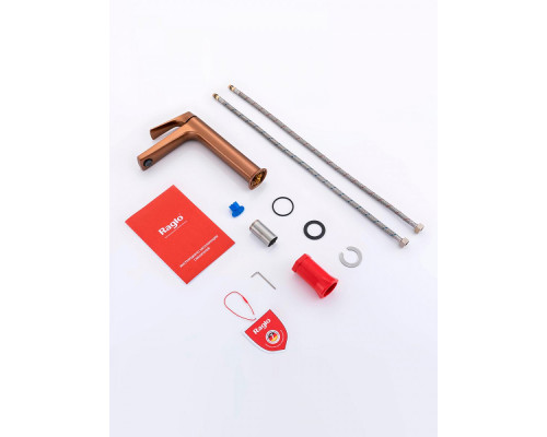 Смеситель Raglo R07.15.33 для раковины высокий монолитный, матовая медь