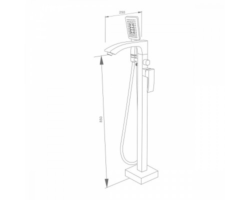 Смеситель Raglo R01.33 для ванны напольный монолитный, хром