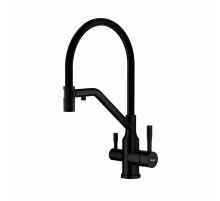 Смеситель Raglo R81.62.06 для кухни с подключением к фильтру съёмный гибкий излив с магнитным фиксатором, черный
