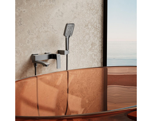 Смеситель Raglo R01.30.09 для ванны и душа настенный излив поворотный 15 см, графит