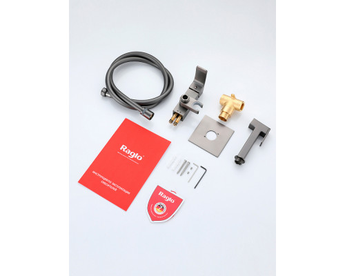 Смеситель Raglo R02.54.09 с гигиеническим душем встраиваемый , графит