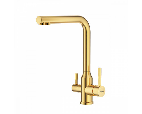 Смеситель Raglo R81.61.03 для кухни с подключением к фильтру излив поворотный, сатин золотой