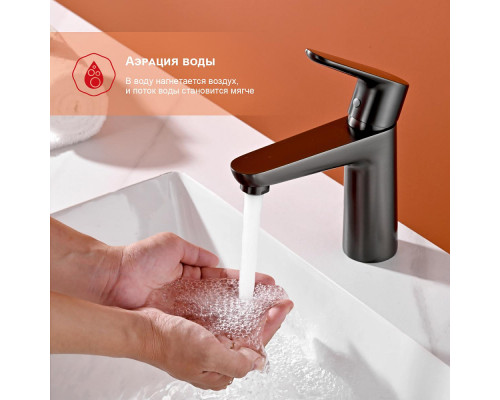 Смеситель Raglo R31.10.09 для раковины монолитный, графит