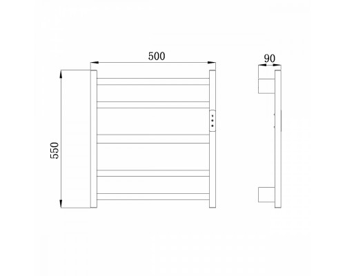 Полотенцесушитель электрический RAGLO R350.02.33 настенный сенсорный с терморегулятором , матовая медь