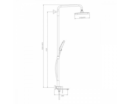 Душевая система Raglo R50.24.09 для ванны и душа излив поворотный 15 см, графит