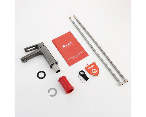 Смеситель Raglo R51.10.09 для раковины монолитный, графит