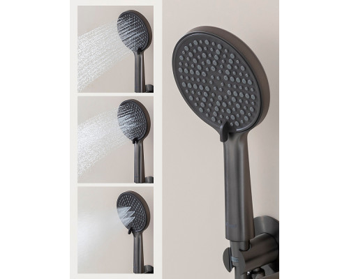 Смеситель Raglo R20.32.09 для ванны встраиваемый излив монолитный 20 см, графит