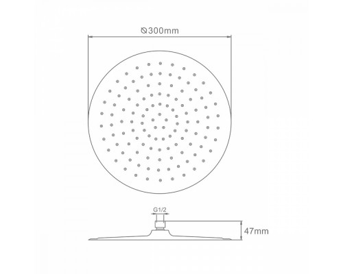 Лейка душевая верхняя Raglo R451.56.03 тропический душ ∅300мм нержавеющая сталь, Сатин золотой